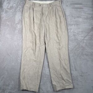 Jos. A. Bank Men's Pants Trousers 100% Linen Neutral Business Casual 36x30 Beige